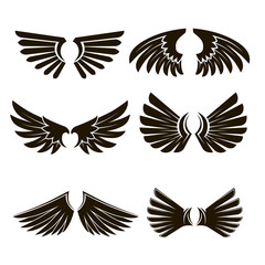 6 black and white wing icons