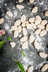 Raw uncooked potato gnocchi