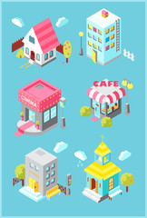 Set of isometric buildings