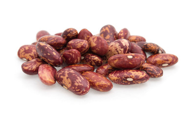 Red kidney bean cranberry isolated on white background