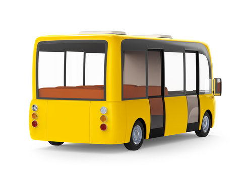 modern cartoon bus blue back