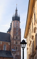 Mary's Church with two towers in Krakow's center