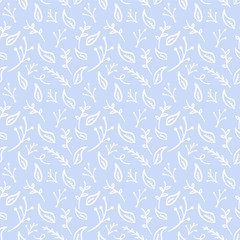 Flower Seamless Hand Drawn Pattern Vector