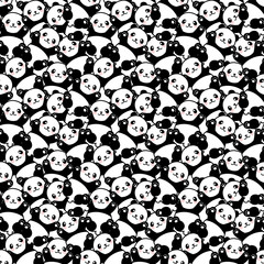 Obraz premium Cute Panda Seamless Pattern, Vector illustration
