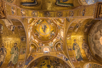 Fototapeta na wymiar Palermo, Sicily. Martorana Church, UNESCO World Heritage List: Byzantine mosaics, XII century