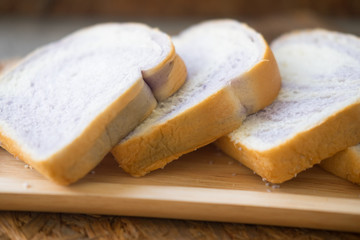 Taro sliced bread