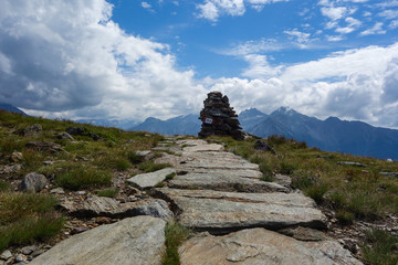 rock sign in the italian alps