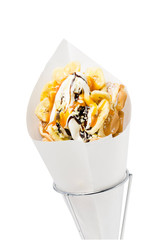 Bubble Waffle Banane mit Karamell