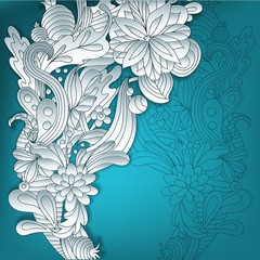 Vector 3d frame ornament, with space for floral elements.