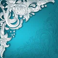Vector 3d frame ornament, with space for floral elements.