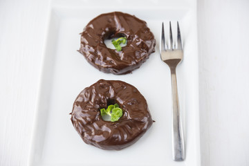 Pineapple in rum and chocolate