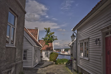 Gamle Stavanger Norwegen im Sommer