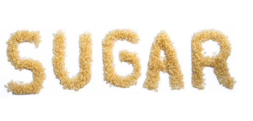 sugar letters  on white background