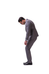 Puppet businessman isolated on white background