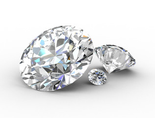 diamond on white background (high resolution 3D image) - obrazy, fototapety, plakaty