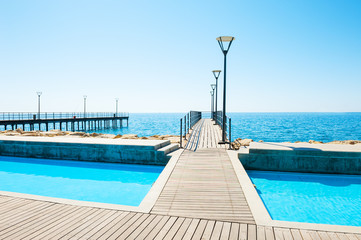 Fototapeta na wymiar Sea promenade in Limassol, Cyprus