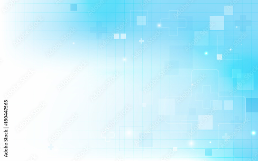 Poster Abstract rectangles digital hi tech concept on soft blue background