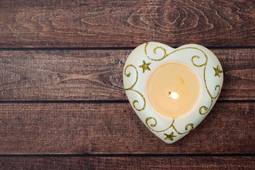 Christmas candle form heart
