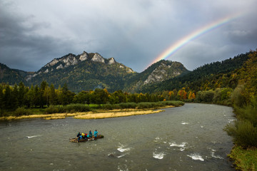 Rainbow over Dunajec river in Pieniny mountains at autumn, Poland © Artur Bociarski