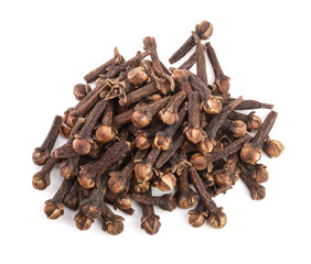 dry spice cloves isolated on white background
