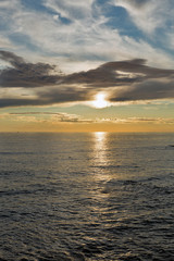 Dramatic sunset on the coast of Adriatic Sea, Croatia