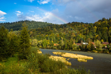 Dunajec river in Pieniny mountains, Poland