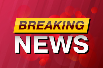 Naklejka premium Breaking News, TV screen saver, vector background