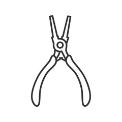 Round nose pliers linear icon