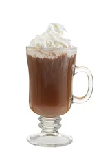 Crédence de cuisine en verre imprimé Chocolat tasse de chocolat chaud avec crème fouettée