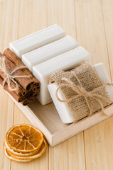 Healthy lifestyle concept with aromatic soaps