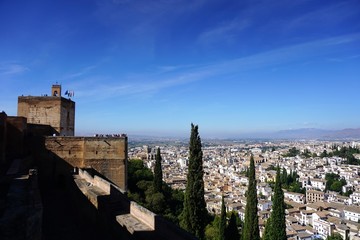 Skyline of Granada city in Spain in Andalusia