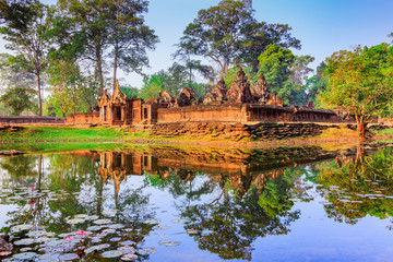 Fototapeta na wymiar Angkor, Cambodia. Banteay Srei (Citadel of the Women) temple.