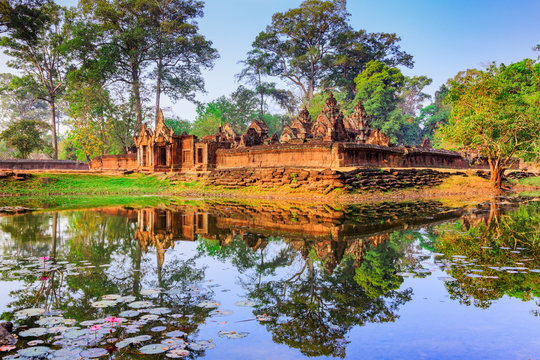 Angkor, Cambodia. Banteay Srei (Citadel of the Women) temple.