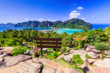 Krabi, Thailand. Phi Phi Don, panormic view of the islands.