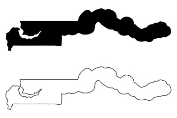 Gambia map vector illustration, scribble sketch Republic of The Gambia