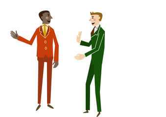 挨拶する顧客と営業。ビジネスシーン。