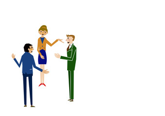 顧客を紹介する。ビジネスパーソン。