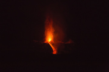Eruption of Etna Volcano In Sicily