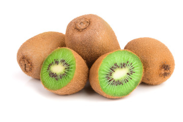 Kiwi fruit isolated on white background, macro
