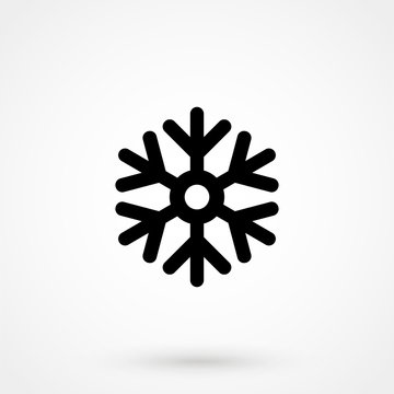Snowflake icon. Snowflake Vector isolated on white background. Flat vector illustration in black. EPS 10