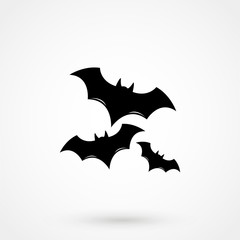 Bats icon isolated on white background. Halloween symbol. Vector illustration.