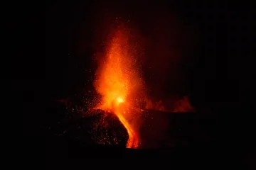 Meubelstickers Uitbarsting van vulkaan Etna op Sicilië © Wead