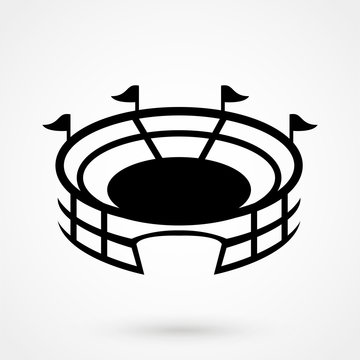 Stadium vector icon with round shadow