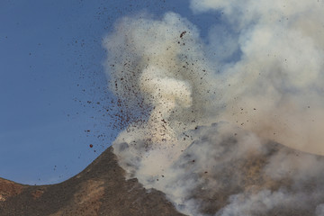 Eruption of Etna Volcano In Sicily 