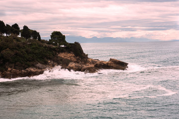 Montenegro, city of Ulcinj, the month of October, the Adriatic sea, the storm.
