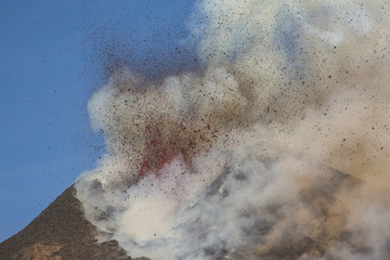Eruption of Etna Volcano In Sicily 