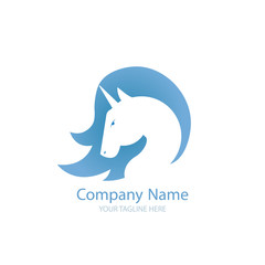 Logo with a unicorn for your company. Pegasus Icon. Gradient flat illustration. 