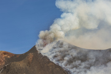 Eruption of Etna Volcano In Sicily