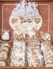 Gingerbread in the traditional folk fair in honor of St. Istvan in Budapest