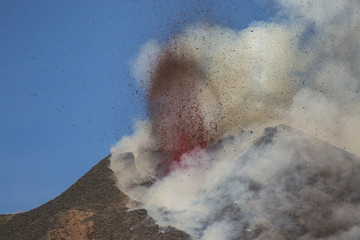 Eruption of Etna Volcano In Sicily